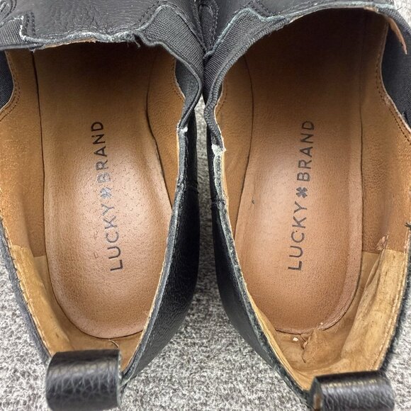 ✅Lucky Brand Joelle Black Leather Western Ankle Booties Women’s 6.5 Pointed Toe - Picture 5 of 11
